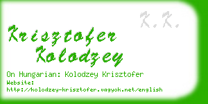 krisztofer kolodzey business card